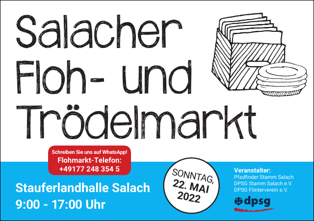 Salacher Floh- und Trödelmarkt: Stauferlandhalle Salach, Sonntag, 22. Mai 2022, 9:00-17:00 Uhr
