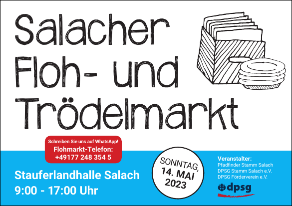 Salacher Floh- und Trödelmarkt: Stauferlandhalle Salach, Sonntag, 14. Mai 2023, 9:00-17:00 Uhr